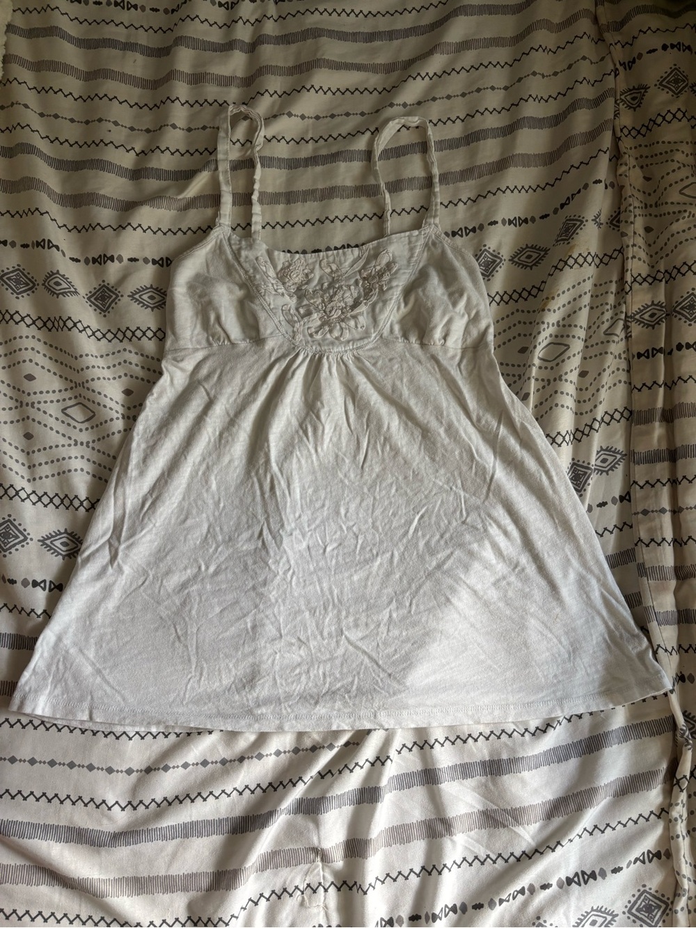 Women's white Lace-Front Cami Tank Top